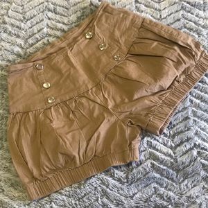 XS Beige High Waist Shorts